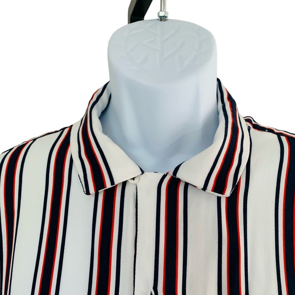 Striped Short Sleeve Button Up - Picture 2 of 5